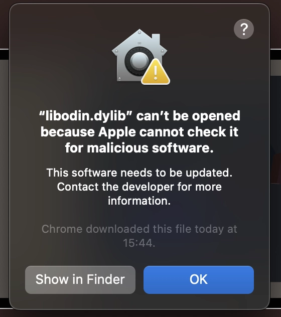 Message while running Odin for the first time