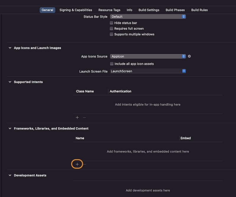 Adding a framework to the project