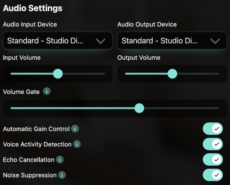 Audio Settings