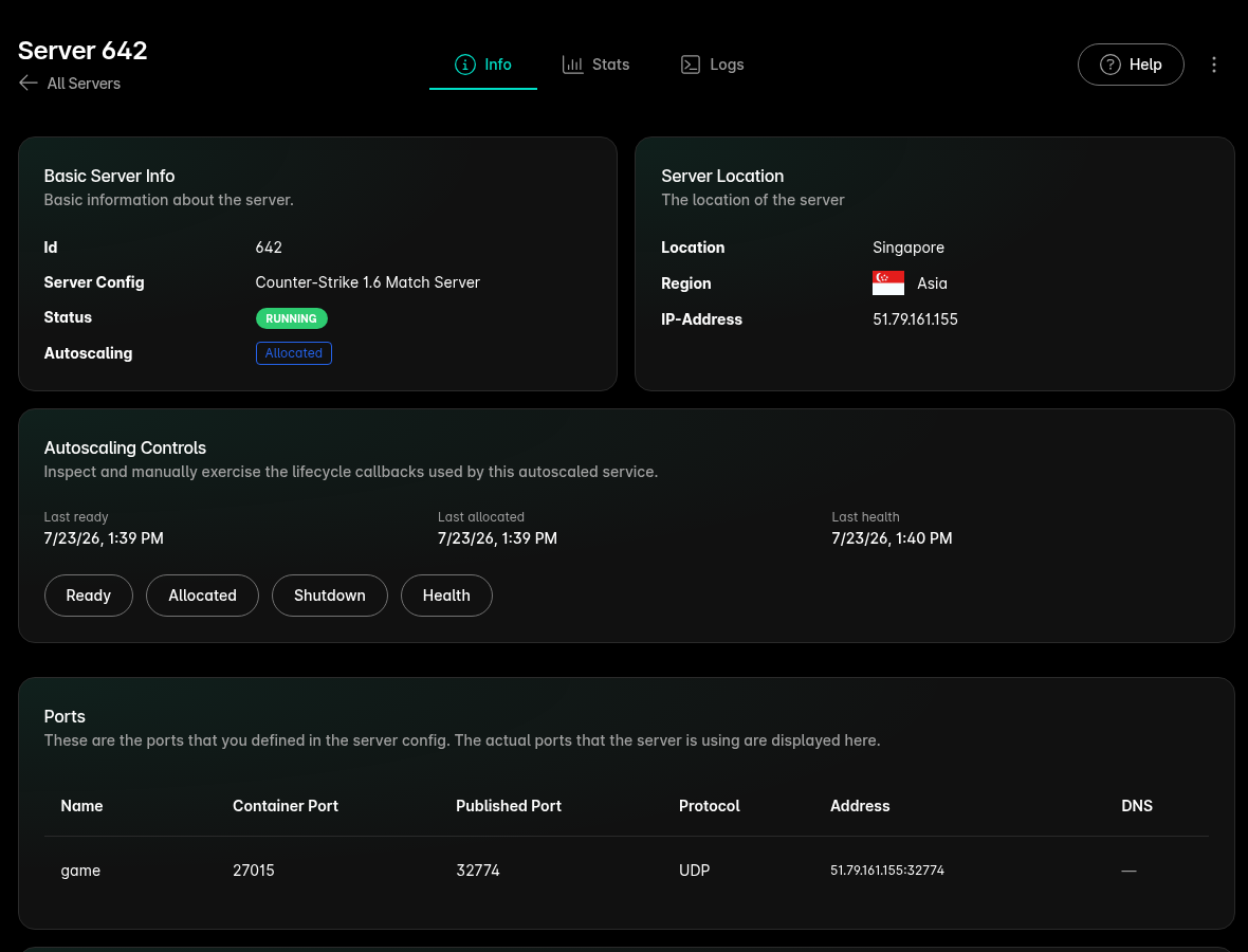 Autoscaling Controls in the Fleet instance detail view